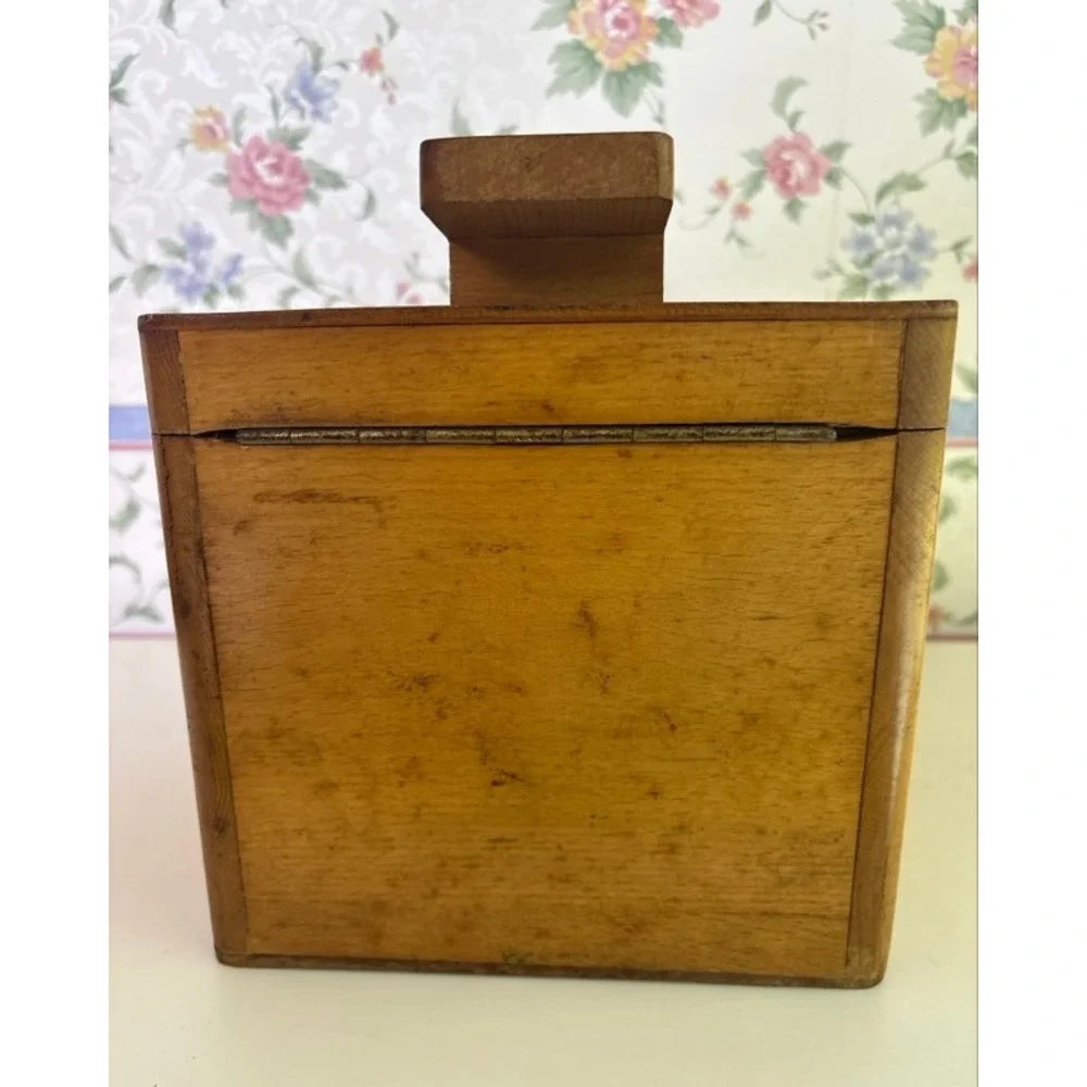 Vintage Handmade Wooden Shoe Shine Valet Box Slanted Footrest Storage Chest